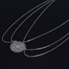 F-0267 European Fashion Silver Hair Chain Hair Band ThreeTassel Big Flower Hairband Wedding Headband Hair Accessories Jewelry For Women