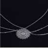 F-0267 European Fashion Silver Hair Chain Hair Band ThreeTassel Big Flower Hairband Wedding Headband Hair Accessories Jewelry For Women