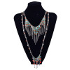 N-5724 New Fashion European Multilayer Nature Stone Tassel Charm Alloy Necklace