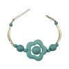 B-0569 Bohemian style turquoise bead carving flower vintage bracelet bangles for women