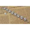 B-0566 Bohemian Vintage Silver Plated Coin Tassel Snowflake Shape Pendant Chain Bracelet Bangle Jewelry For Womens