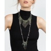 N-5724 New Fashion European Multilayer Nature Stone Tassel Charm Alloy Necklace