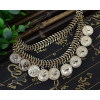 N-5718 New Fashion Bohemian Vintage Gold Coin Necklaces & Pendants Metal Link Chain Bib Collar Statement Necklace