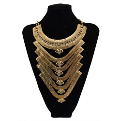 N-5729 New Fashion Brand Charm Crystal Rhinestone Flower Necklaces & Pendants Statement Necklaces Multi Layer Necklace Gold Chain Jewelry For Women