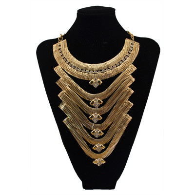 N-5729 New Fashion Brand Charm Crystal Rhinestone Flower Necklaces & Pendants Statement Necklaces Multi Layer Necklace Gold Chain Jewelry For Women
