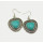 E-3552 Bohemian vintage style sliver plated heart shape turquoise beads pendant dangle earrings for womens