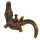 R-1243 New Design Vintage Bronze Exaggerate Colorful Rhinestone Punk Crocodile Head Rings Fashion Jewelry For Women