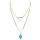 N-5737 New Retro Fashion Drop Bohemain Arrow Blue Crystal Beaded Long Necklace