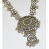 N-5735 Bohemian style silver chunky chain hollow out rhinestone plum flower bell ball tassel luxury shinning pendant necklace,boho chic beachy statement necklace