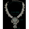 N-5735 Bohemian style silver chunky chain hollow out rhinestone plum flower bell ball tassel luxury shinning pendant necklace,boho chic beachy statement necklace