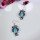 N-5743  E-3551 Fashion Silver Link Chain Rhinestone Owl Shape Pendant Necklace Earrings Set