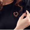 P-0189 New design fashion golden plated alloy full rhinestone Christmas heart shape Brooch flower brooch for womens jewelry