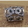 R-1253 New arrival Gold silver plated rhinestone owl eyes shape ringlike scarves buckle