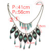 N-5750 New Arrive Bohemia Multilayer Chain Turquoise Rivet Tassel Statement Necklace