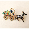 P-0190 American Style Fashion Gold Plated rhinestone beautiful lovely flower carriage Brooch Pin