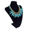 N-5759 European style rope glass blue seed beads chain coral flower multi tassel choker bib statement necklace for women accessories
