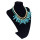 N-5759 European style rope glass blue seed beads chain coral flower multi tassel choker bib statement necklace for women accessories