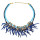 N-5759 European style rope glass blue seed beads chain coral flower multi tassel choker bib statement necklace for women accessories
