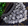 N-5762 New  Arrived  European  Women Fashion Coin Tassel  Silver  Plated  Statement Necklace