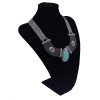 N-5774 Bohemian Vintage Silver Gold Plated Width Chains Turquoise Stone Beads Moon Collar Choker Necklace for Women Jewelry