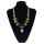 N-5773 Bohemian Silver Gold Plated Width Chains Turquoise Stone Beads triangle metal Choker Necklace