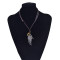 N-5779 Bohemian Silver bronze Plated Leather Chain feather shape wings cross pendant Necklace