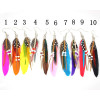 E-3570 Fashion Sexy Bohemian Multicolor Feather Tassel Earrings for Women