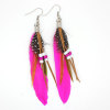 E-3570 Fashion Sexy Bohemian Multicolor Feather Tassel Earrings for Women
