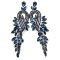 E-3572 New Fashion Women Earrings Silver Plated Charm Clear Blue Crystal Leaves Long Drop Earrings for Bridal Wedding Accessories