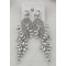 E-3572 New Fashion Women Earrings Silver Plated Charm Clear Blue Crystal Leaves Long Drop Earrings for Bridal Wedding Accessories