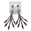 E-3571 Bohemian silver plated colorful crystal beads China's phoenix image dangle earrings jewelry