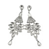 E-3573 Bohemian Silver Plated Alloy Rpyalblue Amethyst Crystal Drop Tassel Wedding Chandelier Earrings