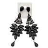 E-3573 Bohemian Silver Plated Alloy Rpyalblue Amethyst Crystal Drop Tassel Wedding Chandelier Earrings