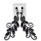 E-3589 New Arrival Fashion Silver Plated Charm Clear Blue Crystal Peacock Long Drop Earrings for Women Jewelry