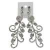 E-3589 New Arrival Fashion Silver Plated Charm Clear Blue Crystal Peacock Long Drop Earrings for Women Jewelry