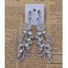 E-3589 New Arrival Fashion Silver Plated Charm Clear Blue Crystal Peacock Long Drop Earrings for Women Jewelry