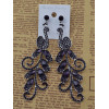 E-3589 New Arrival Fashion Silver Plated Charm Clear Blue Crystal Peacock Long Drop Earrings for Women Jewelry