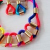 N-5795 European knitting multicolour necklace fashion jewelry fashion simple geometric choker bib necklace earrings set