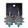 E-3592 Bohemian Style Vintage Silver Plated Turquoise Stone Heart Big Flower Dangle Earrings for Women Jewelry