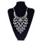 N-5802 European style crescent moon shape chunky chain multi crystal drop tassel collar statement necklace