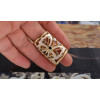 R-1258 New Fashion Casual Sterling Gold Alloy Rhinestone Beads Betterfly Shape Silk Scarf Buckle for Women