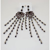 E-3596 New Fashion Bohemian Silver Plated Alloy   Crystal  Beads Tassel Long   Earrings For Women Jewelry