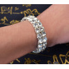 B-0593 New Arrival European Fashion Silver Plated Crystal Adjustable Bracelet