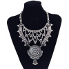 N-5805 European fashion alloy plated thread metal pendant multi chain crystal collar choker necklace