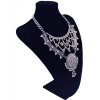 N-5805 European fashion alloy plated thread metal pendant multi chain crystal collar choker necklace