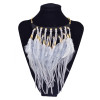 N-5806 Indian Design Charm Exaggerated Jewelry Precious  Feather Necklaces & Pendants Women Glam Feather Chain Statement Necklaces