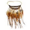 N-5806 Indian Design Charm Exaggerated Jewelry Precious  Feather Necklaces & Pendants Women Glam Feather Chain Statement Necklaces