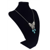 N-5813 Tibetan Style Alloy Turquoise Butterfly Pendants necklaces Antique Silver plated Chain Necklace