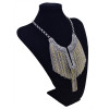 N-5808 European style silver gold plated angle wing shape rhinestone metal tassel choker bib necklace