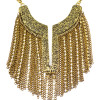 N-5808 European style silver gold plated angle wing shape rhinestone metal tassel choker bib necklace